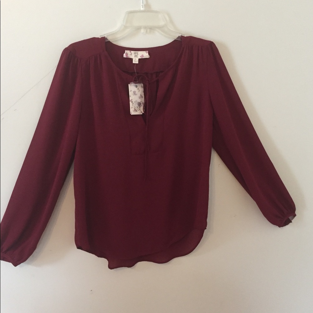 Hippie Rose Burgundy Blouse